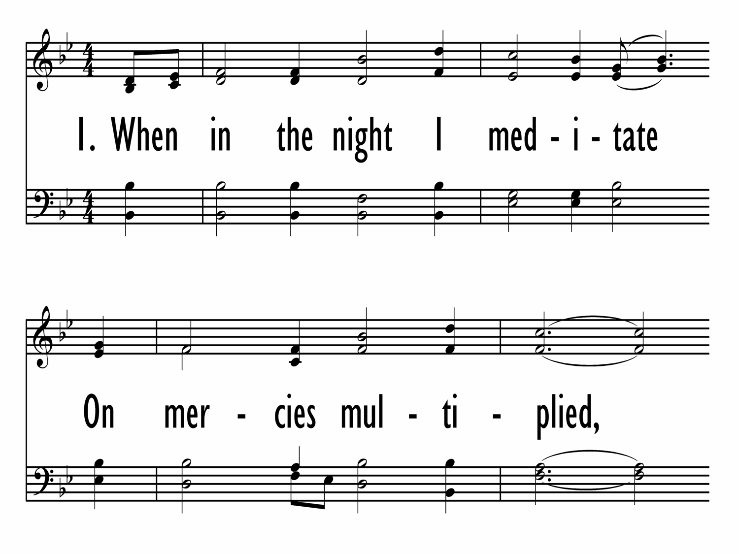 WHEN IN THE NIGHT I MEDITATE (Blue Psalter Hymnal 22)